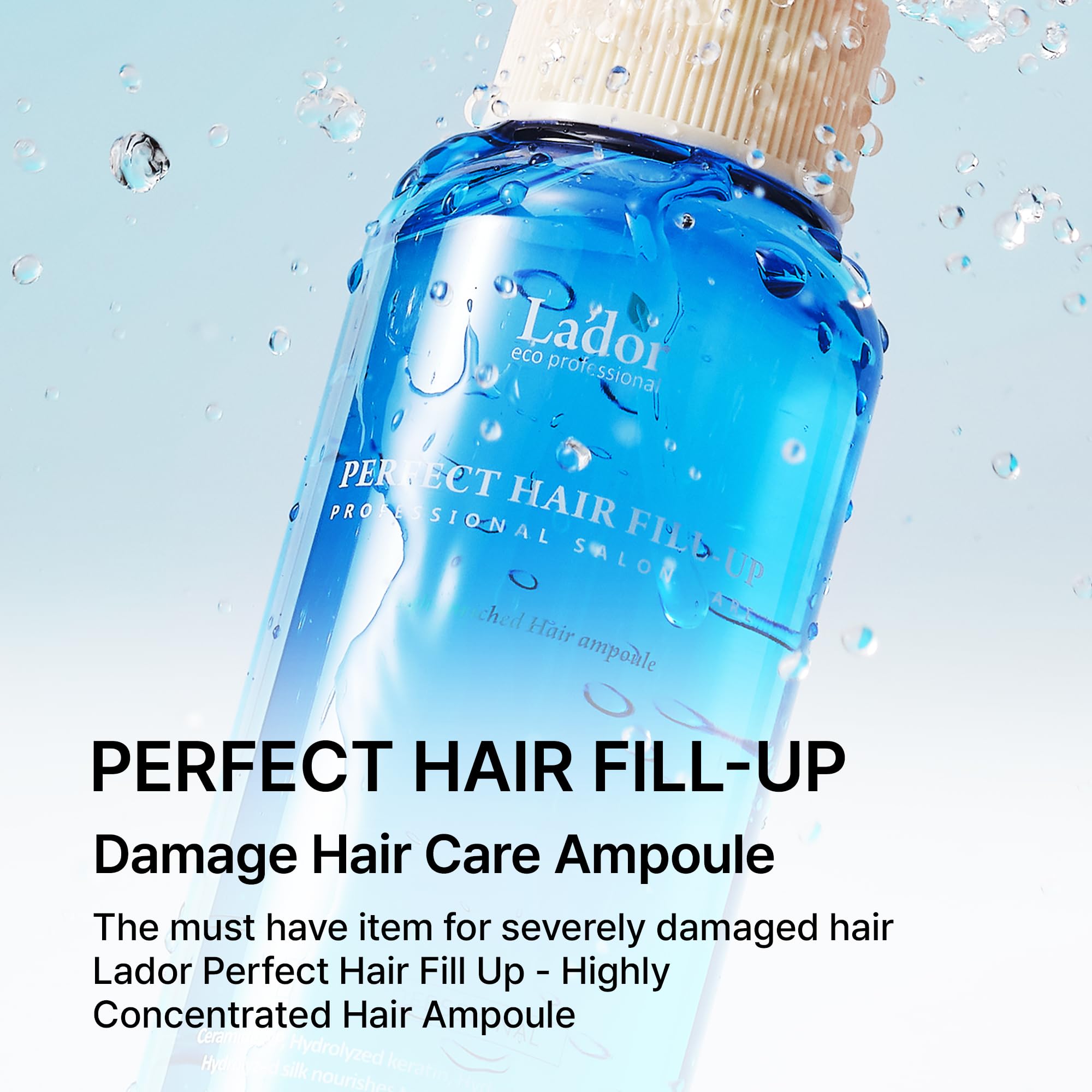 LADOR Perfect Hair Fill Up serums pack demonstrates quick, multiple-use conditioning.