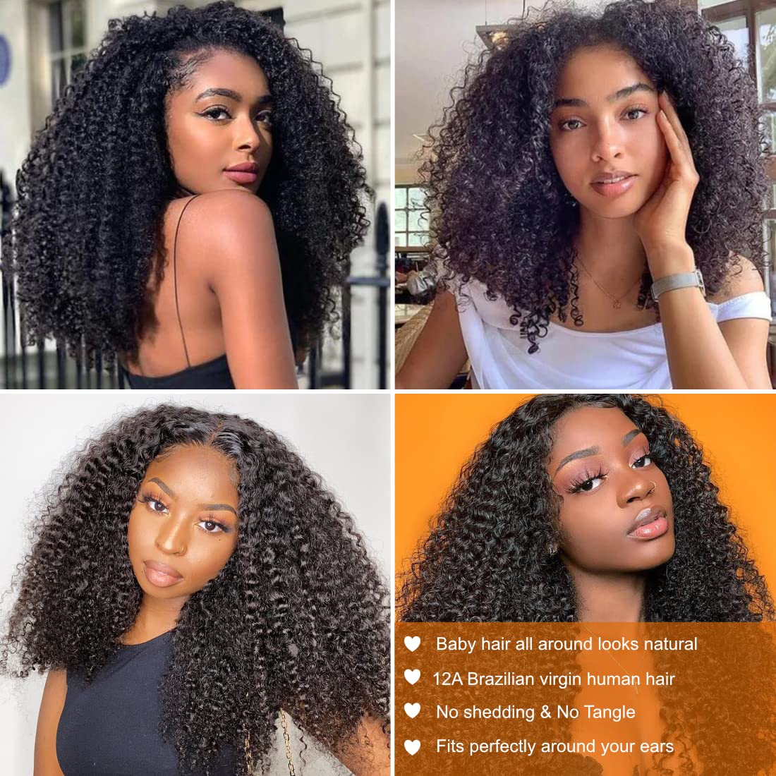 Ladoux Kinky Curly Wig baby hair perimeter for a natural look