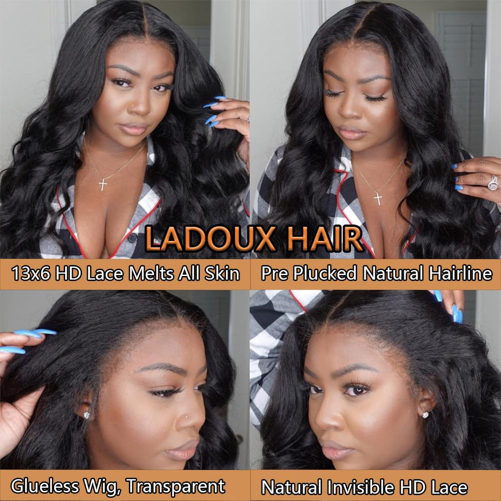 Ladoux kinky-straight 13x6 wig with 180 density for full yet light look