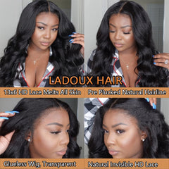 Ladoux kinky-straight 13x6 wig with 180 density for full yet light look