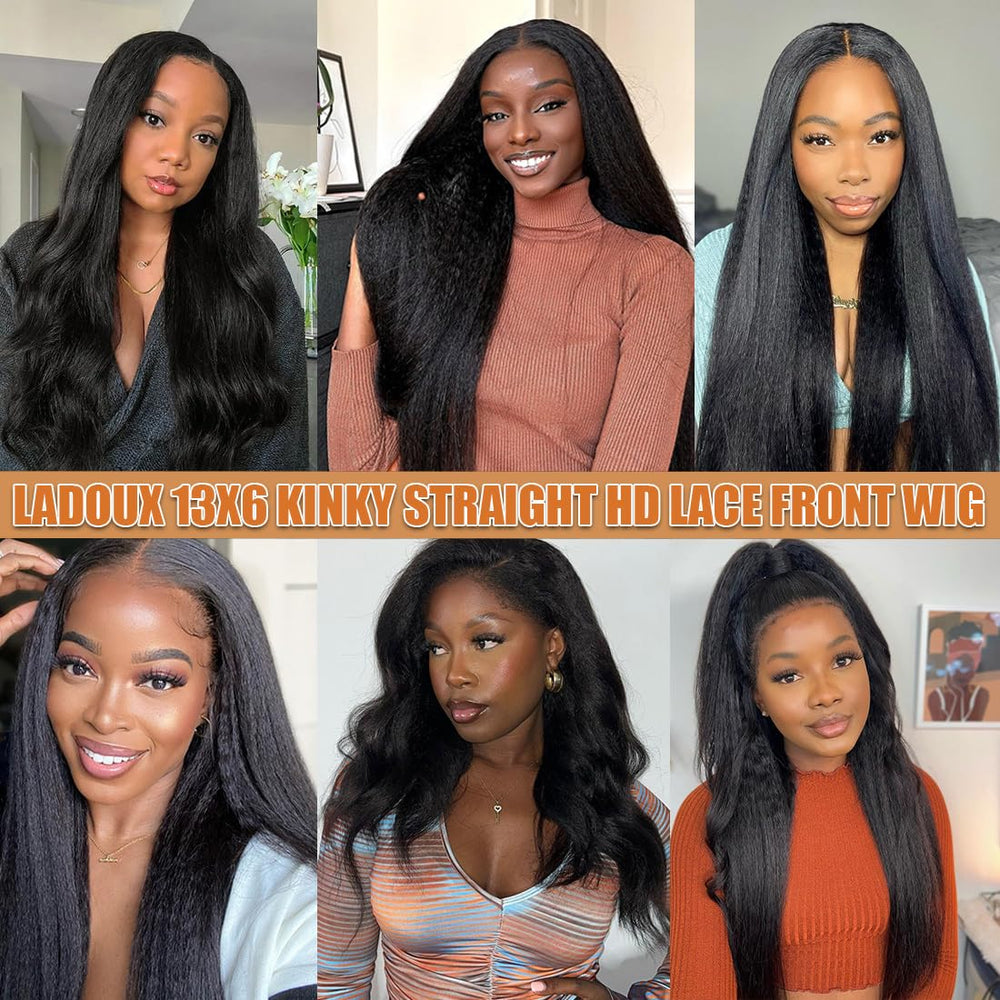 Ladoux kinky-straight wig with baby hair for natural framing