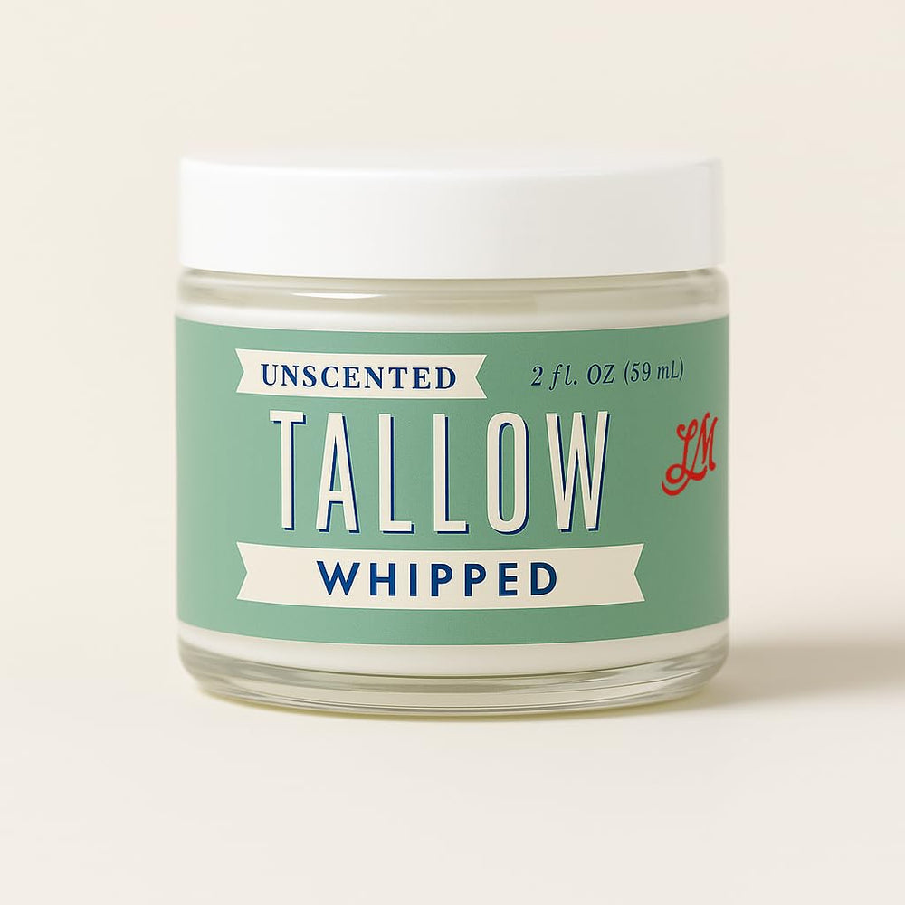 Lady May Tallow free from preservatives and fragrance for clean skincare.