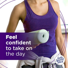 Lady Speed Stick Invisible Dry Power Wild Freesia application shows quick, fresh morning touch.