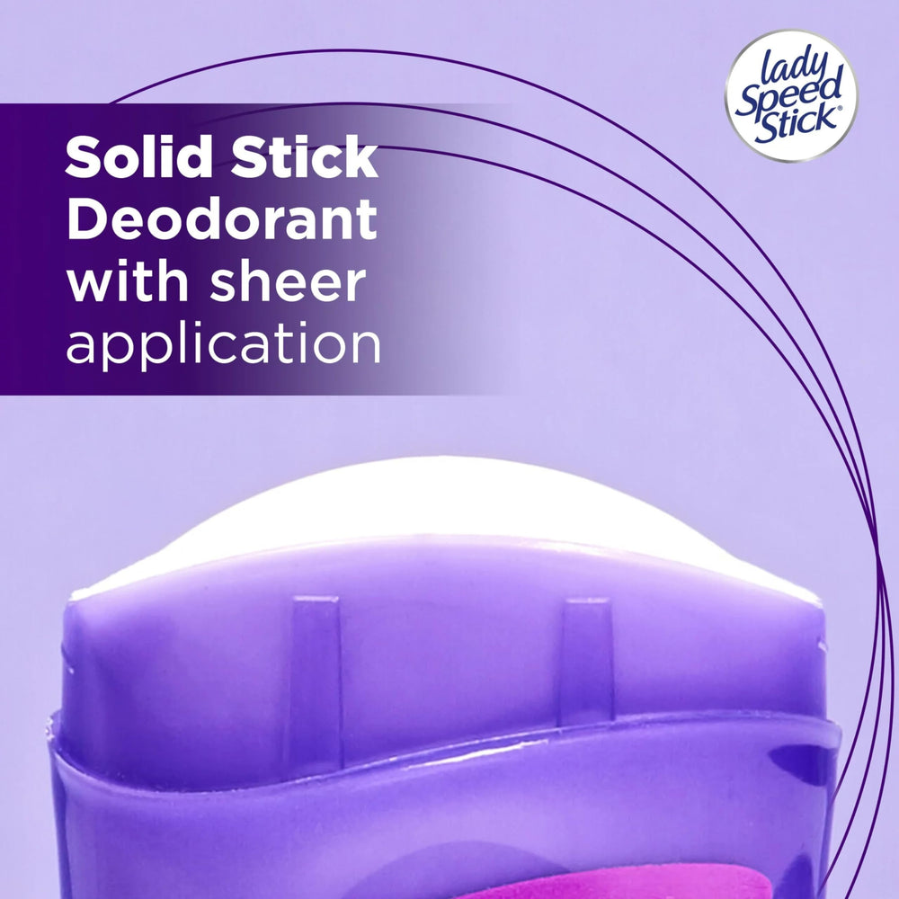 Lady Speed Stick Invisible Dry Power Wild Freesia bottle closeup highlighting fragrance and dry feel.