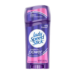 Lady Speed Stick Invisible Dry Power Wild Freesia pack6 shows six-pack for all-day protection.