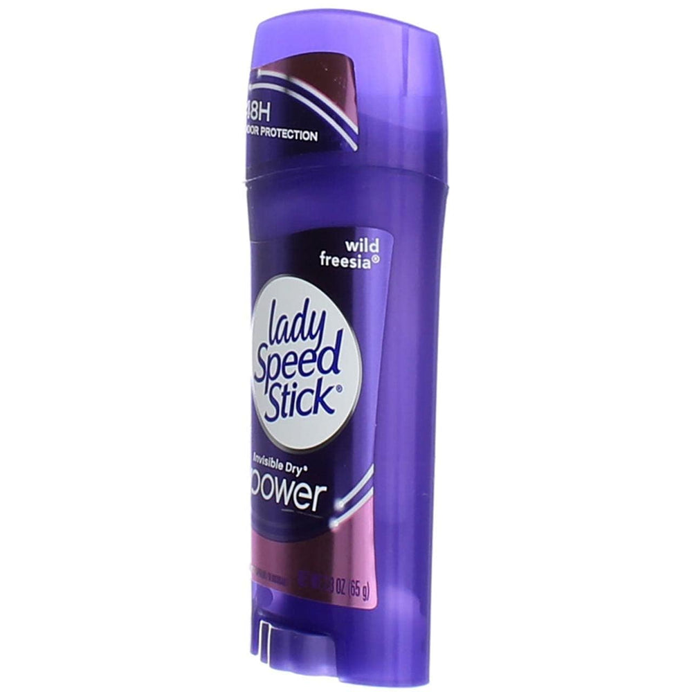 Lady Speed Stick Invisible Dry Power Wild Freesia stick image illustrates smooth glide and all-day confidence.