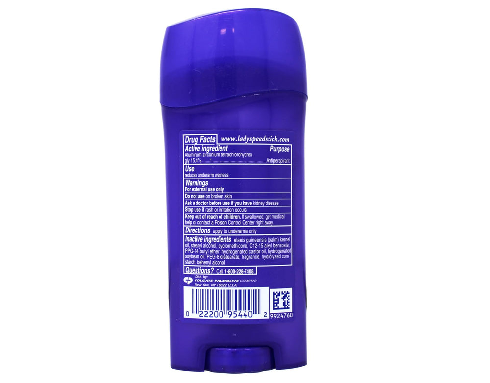 Lady Speed Stick invisible-dry twist-cap demonstrates easy underarm protection.