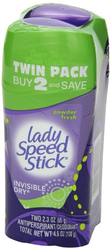 Lady Speed Stick no white residue close-up demonstrates clean skin after application.