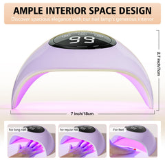 LadyMisty UV LED lamp curing all gels, front angle highlight base to top.