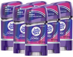 Lady Speed Stick invisible dry power bottle shows clear gel for daylong freshness