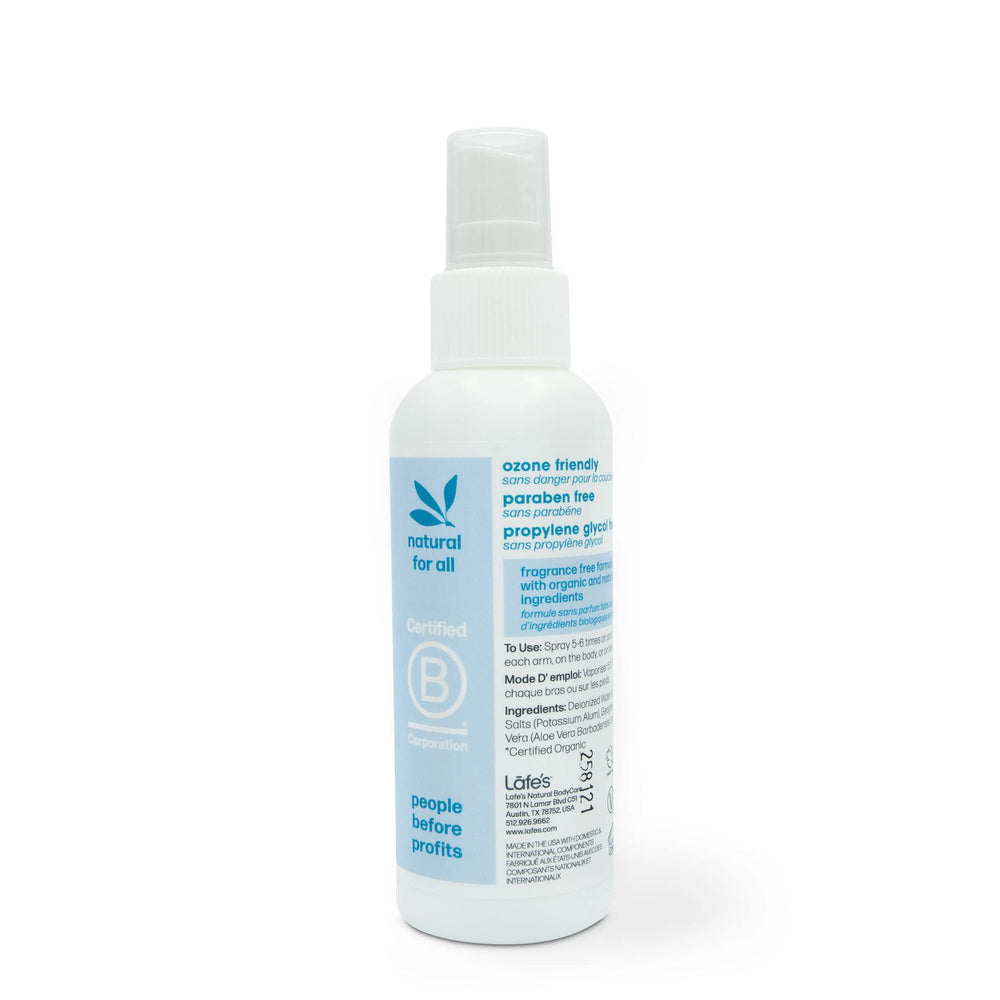 Lafe's B Corp-certified deodorant spray reflects family-owned quality and accountability.
