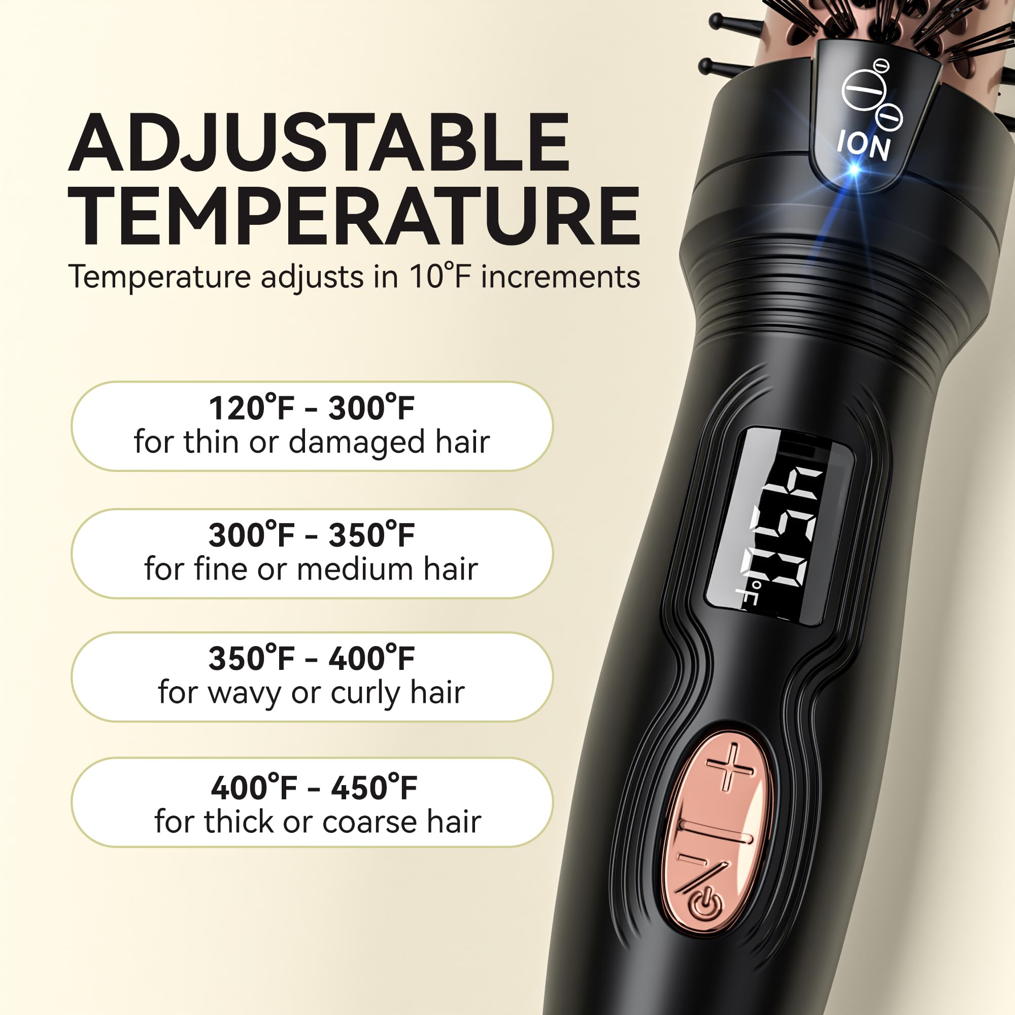 Lafesro ionic brush in action demonstrates frizz control and shine.