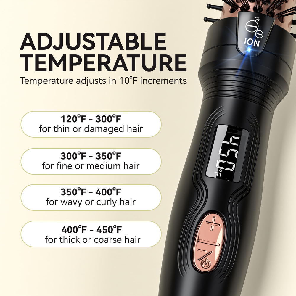 Lafesro ionic brush in action demonstrates frizz control and shine.