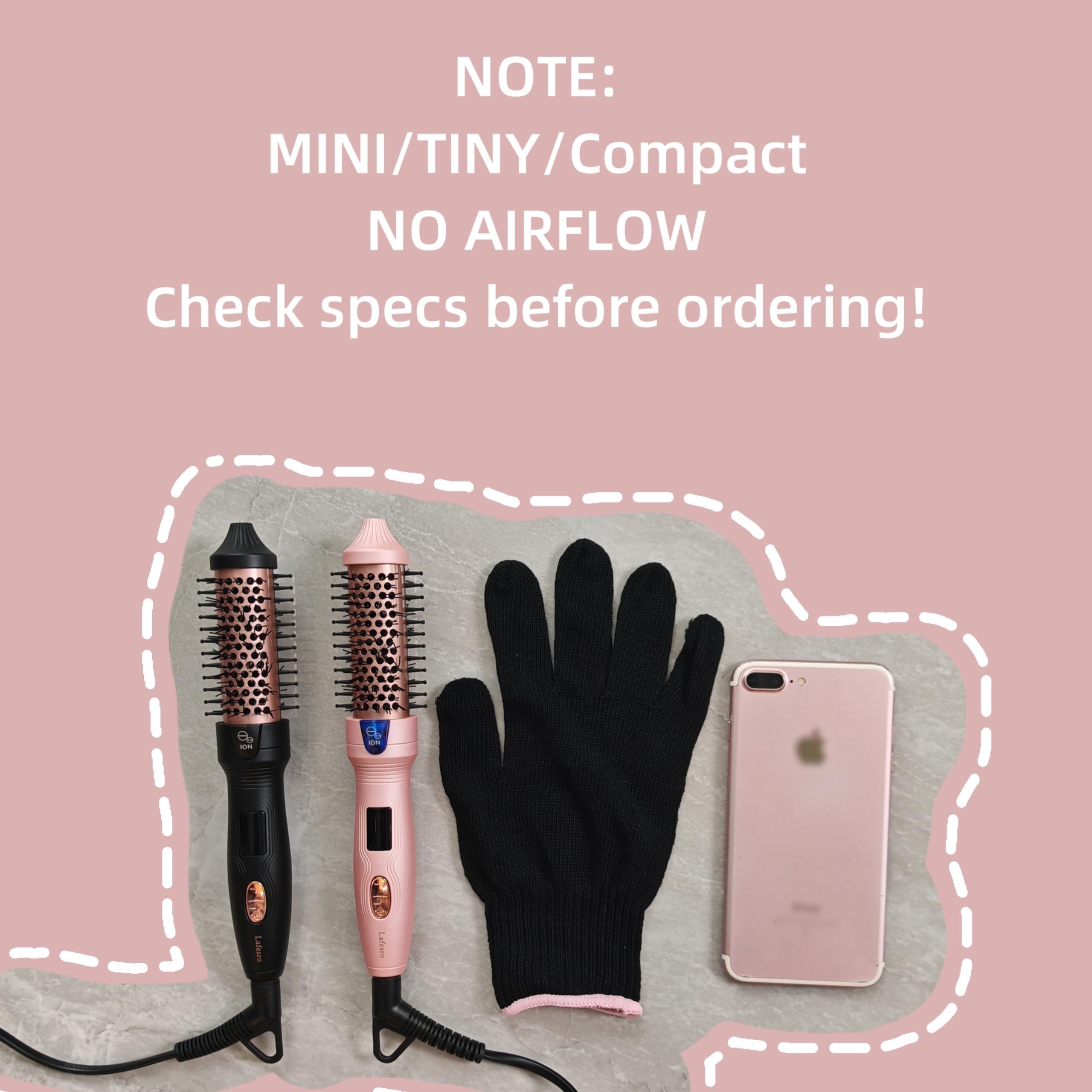 Lafesro Thermal Brush Mini styles bangs and layers on short-to-medium hair.