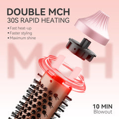 Lafesro Thermal Brush Mini tourmaline ceramic barrel for even heat distribution.