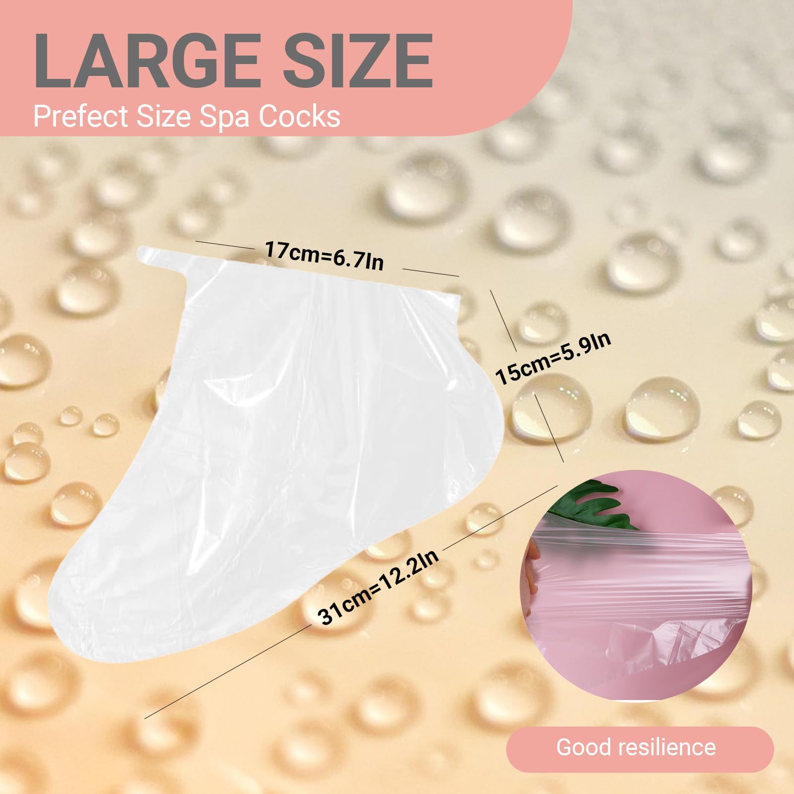 Lagincig foot covers used with paraffin wax at-home care.