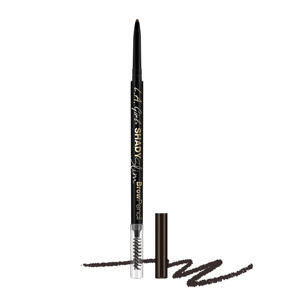 L.A. Girl Shady Slim Brow Pencil 3 Pcs in Blackest Brown for precise, natural-looking brows.