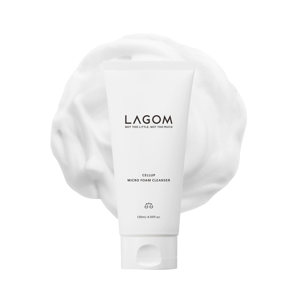 LAGOM Cellup bottle front, sleek design for daily cleansing ritual