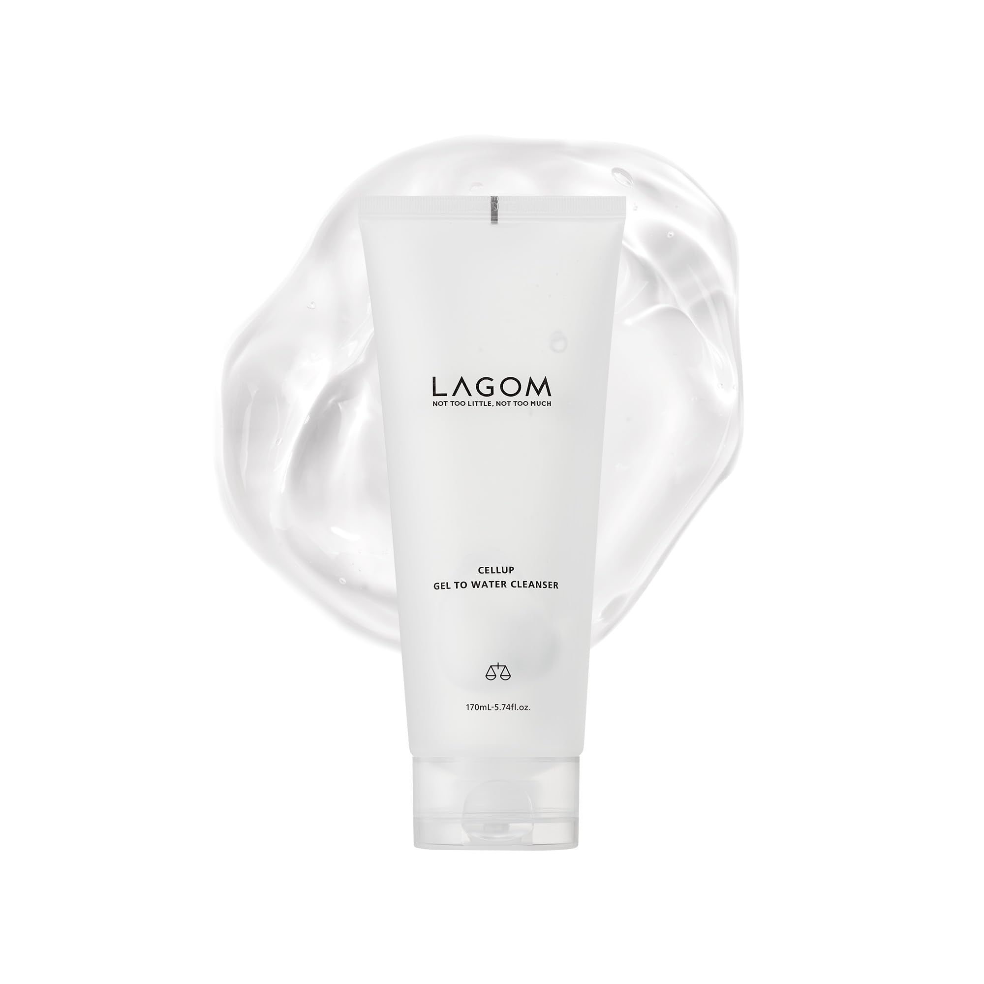 LAGOM Cellup cleanser bottle front showing sleek packaging for a gentle cleanse.
