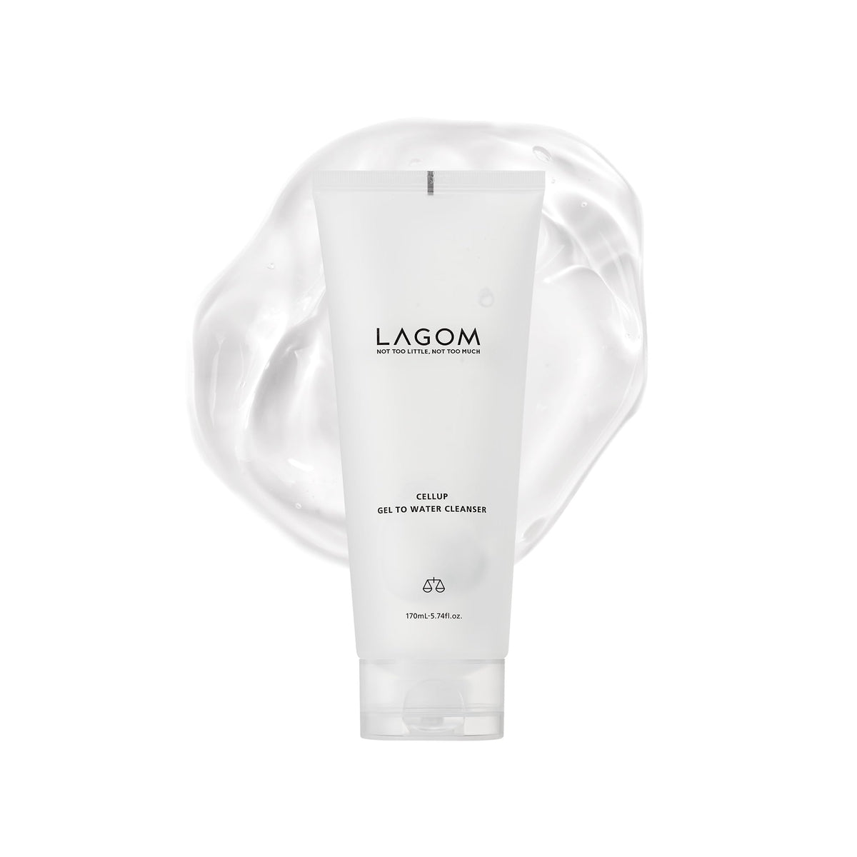 LAGOM Cellup cleanser bottle front showing sleek packaging for a gentle cleanse.