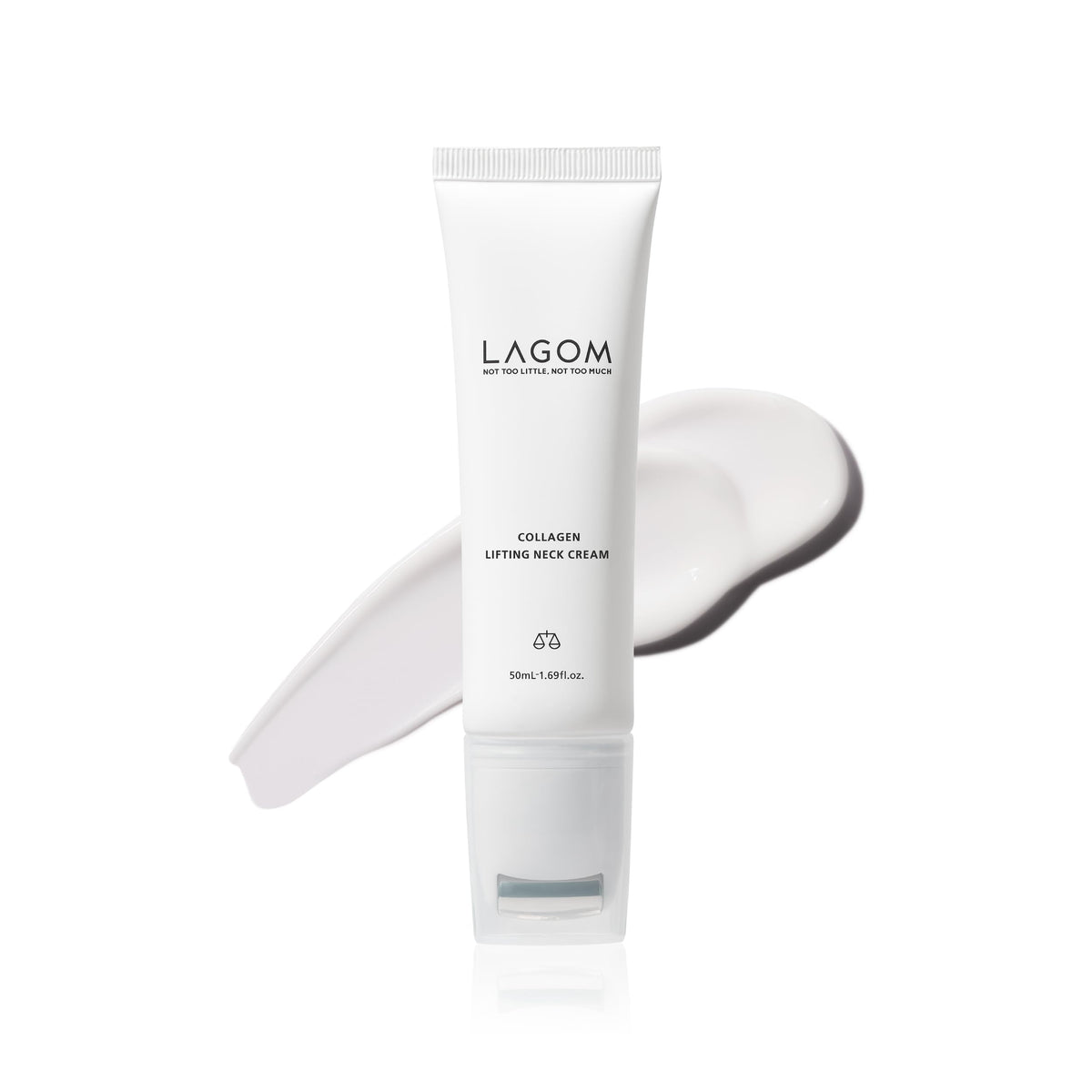 LAGOM collagen lifting neck cream roller bottle demonstrates easy neck care.