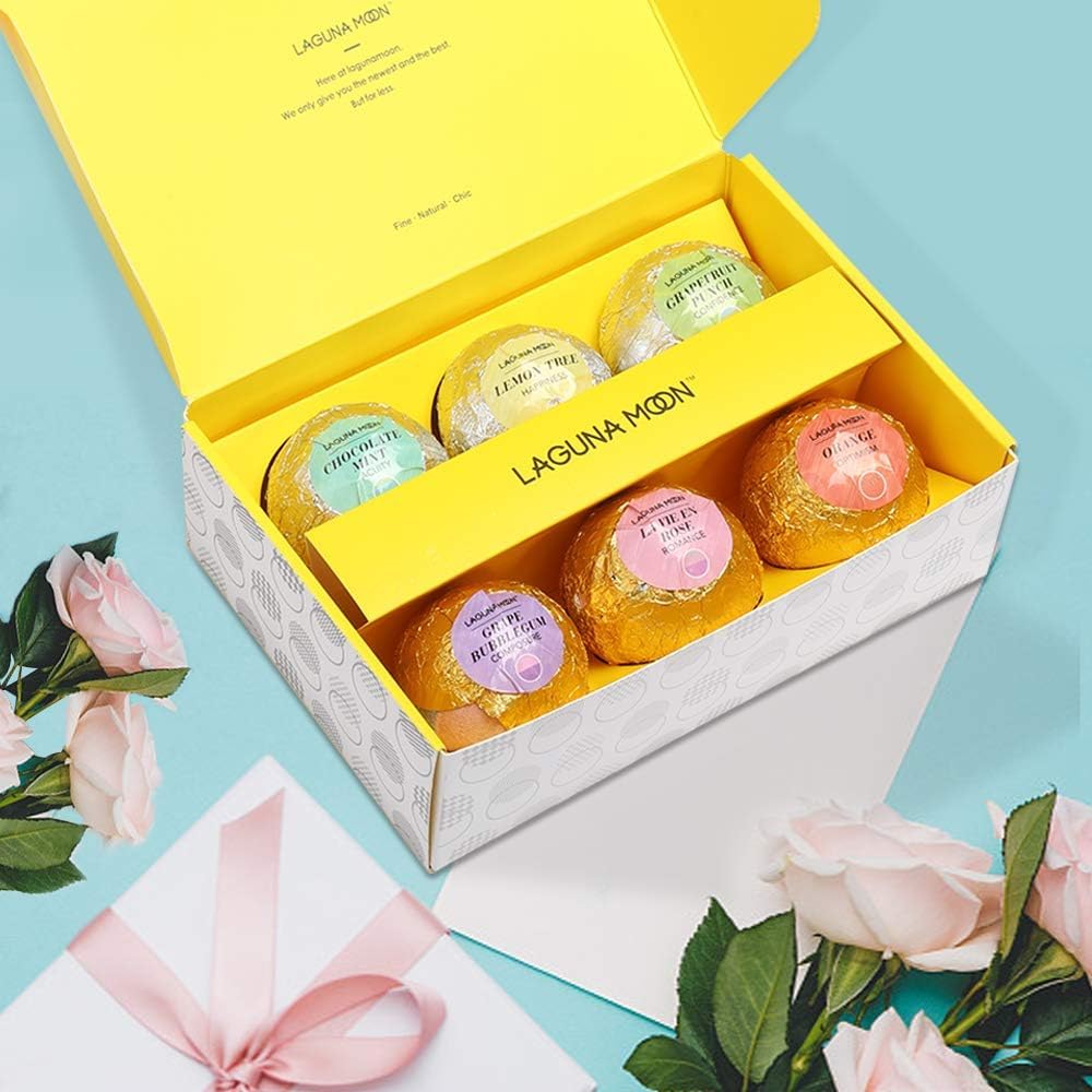 Lagunamoon bath bombs lavender for calming aroma and skin nurturing oils