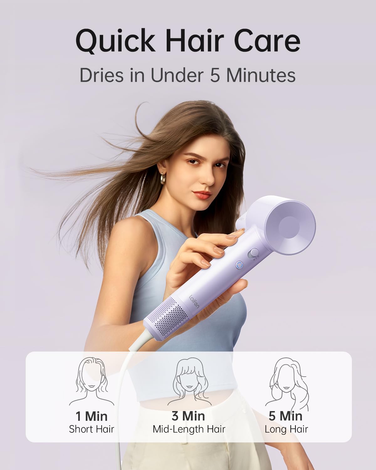Laifen SE Lite emits 150M negative ions to reduce frizz and moisture