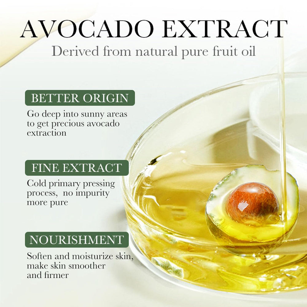 LAIKME Avocado serum bottle provides deep hydration and improved elasticity.