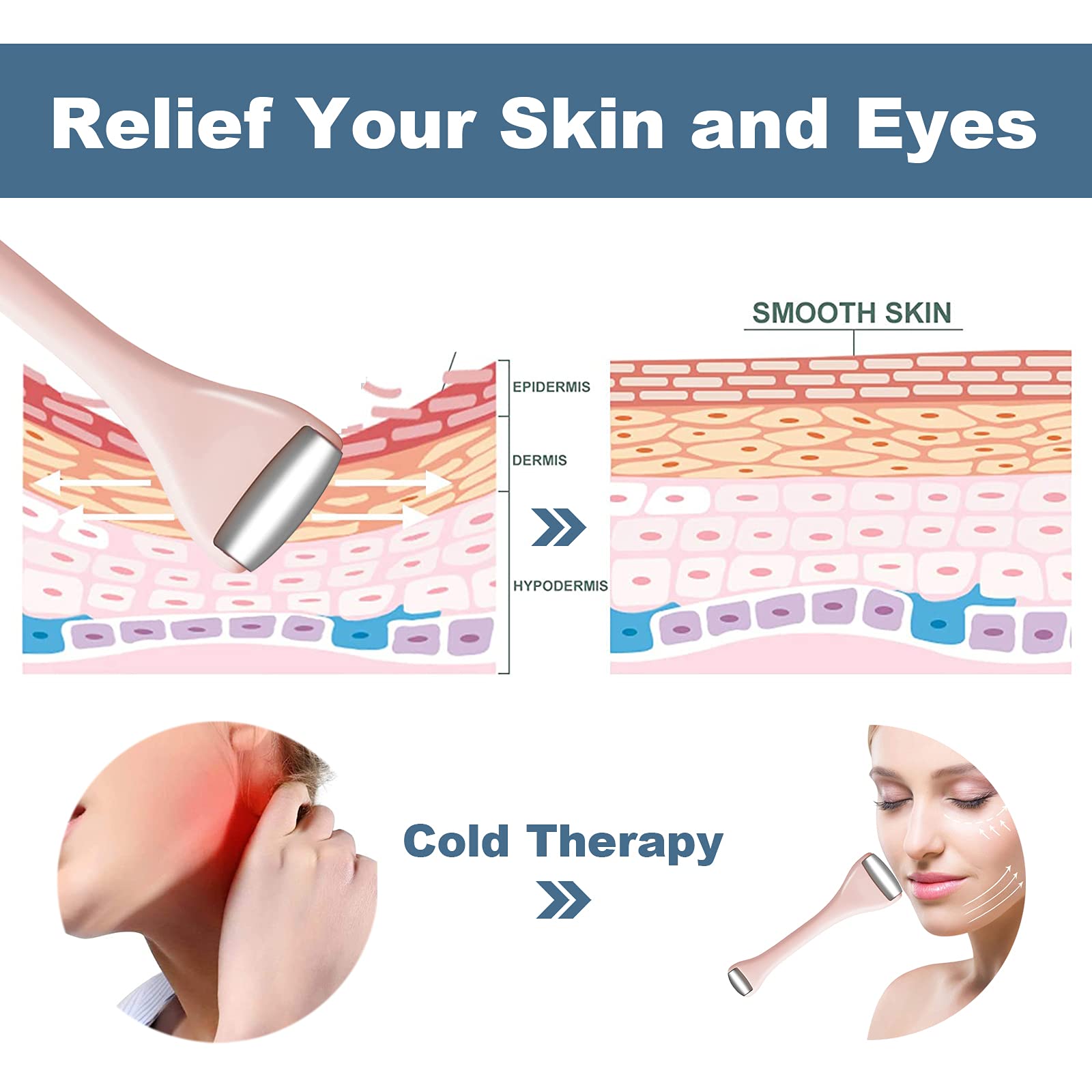 LAIKME Mini Eye Ice Roller under-eye dark circles helps reduce swelling.