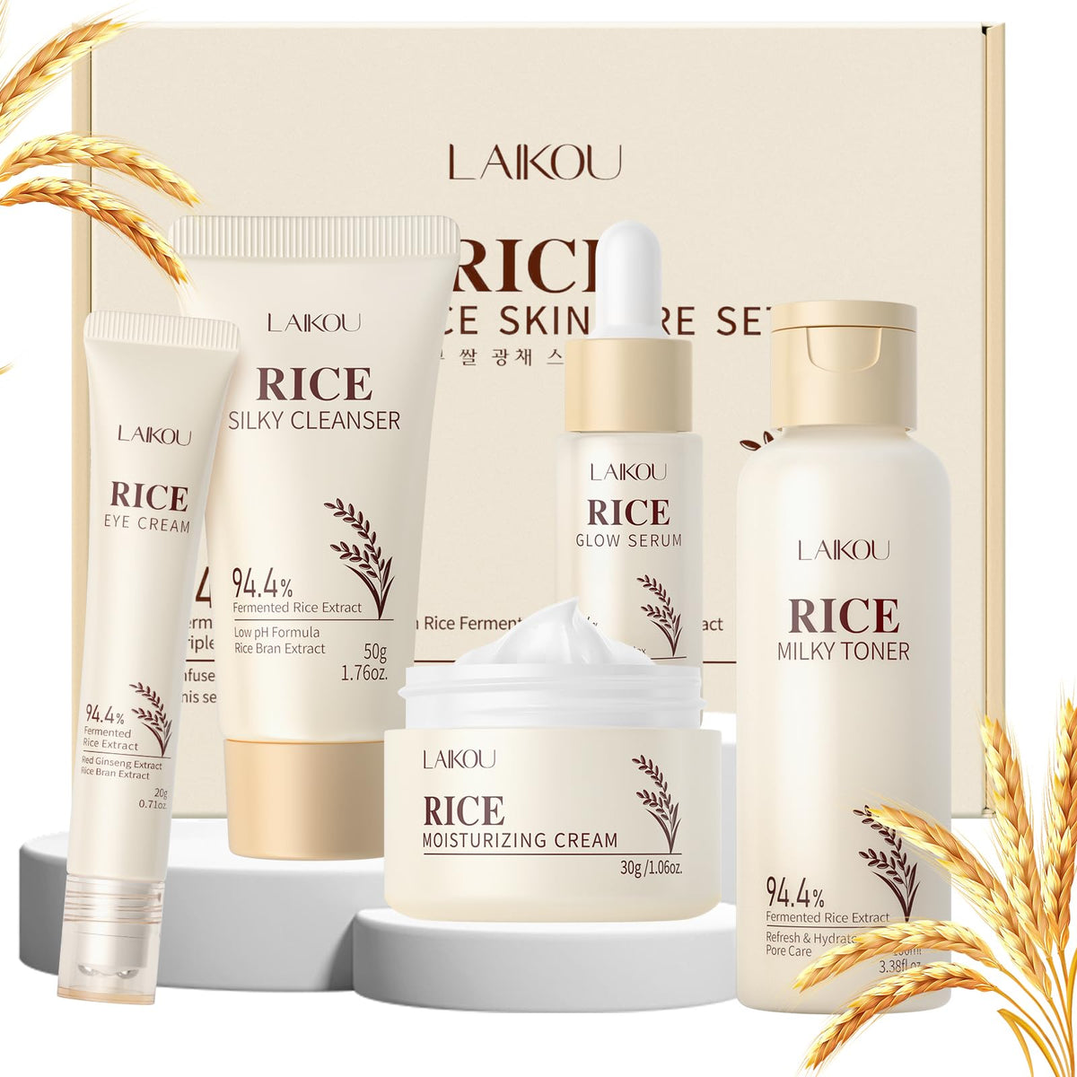 LAIKOU rice cleanser bottle gently cleanses for a refreshed complexion