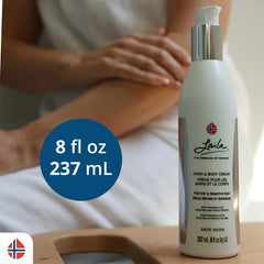 Laila moisturizer on skin illustrating long-lasting hydration after washing.