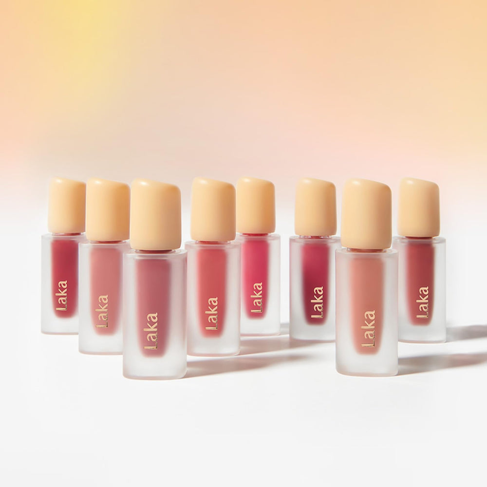 Laka Fruity Glam Tint packaging highlights fruit extracts for a refreshing vibe.