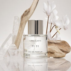 Lake & Skye 11 11 bottle-table shot supports easy layering with other scents.