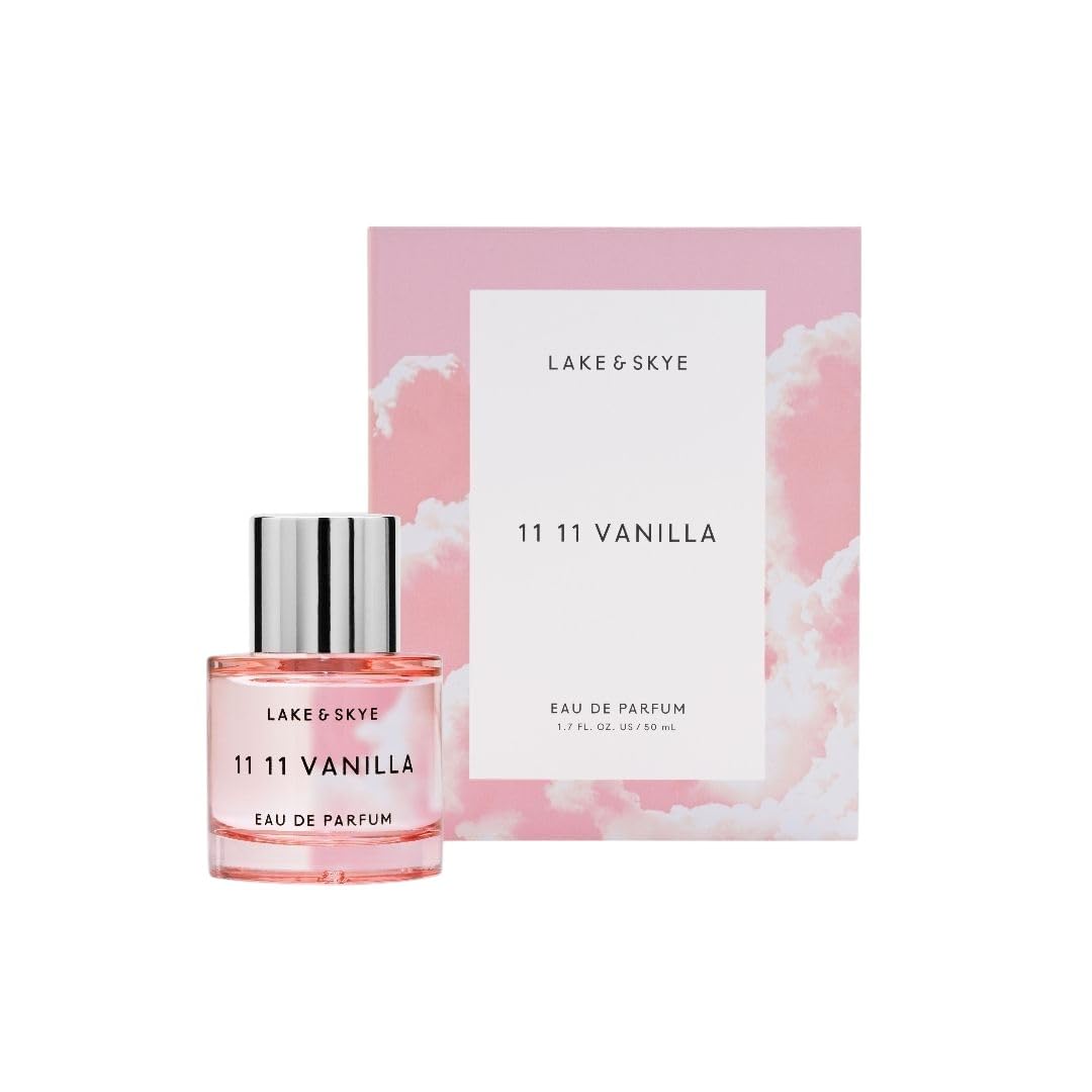 Lake & Skye 11 11 vanilla perfume bottle highlights vanilla crème and mood-elevating musk for daily wear