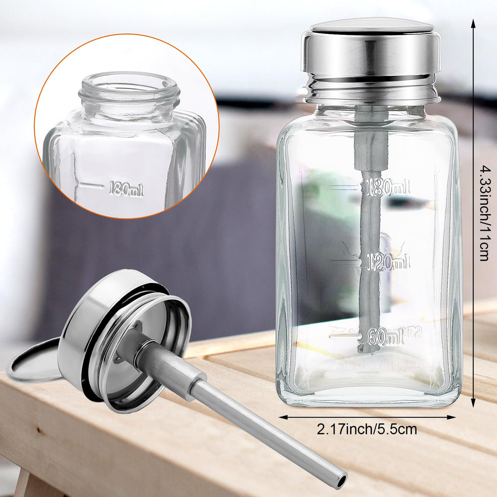 Lallisa clear glass bottle shows contents for quick access.
