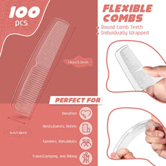 Lallisa travel-size plastic combs for compact packs and easy touch-ups.