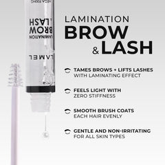 LAMEL Lamination clear brow and lash gel brush closeup for easy, even application