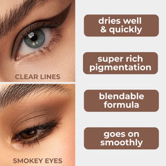 Lamel Matte Liquid Eyeshadow applicator close-up shows easy, one-stroke color payoff.