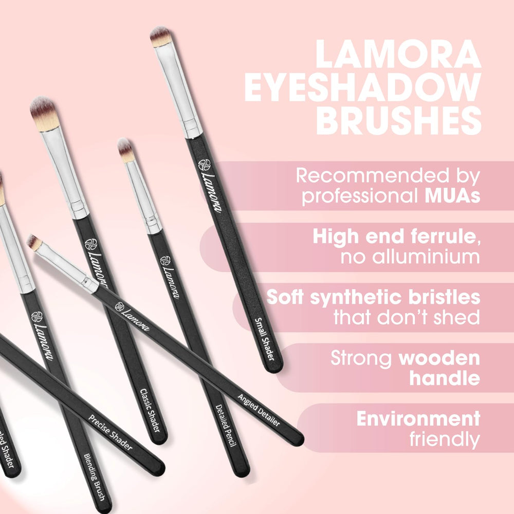 Lamora eyebrow brush helps shape and deposit product with control.