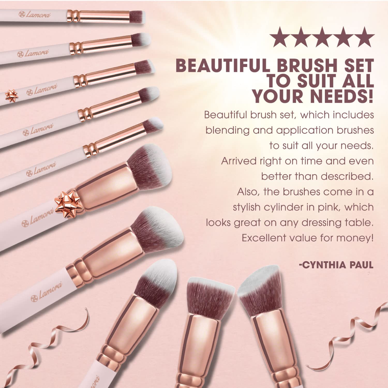 Lamora Kabuki eye detail brush for precise line work.