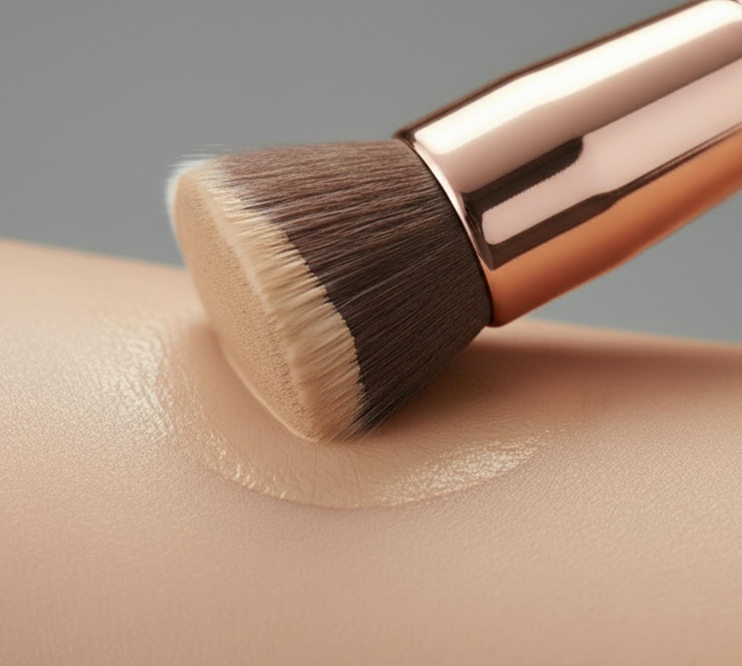 Lamora bronzer and highlighter application for a soft, cohesive glow.