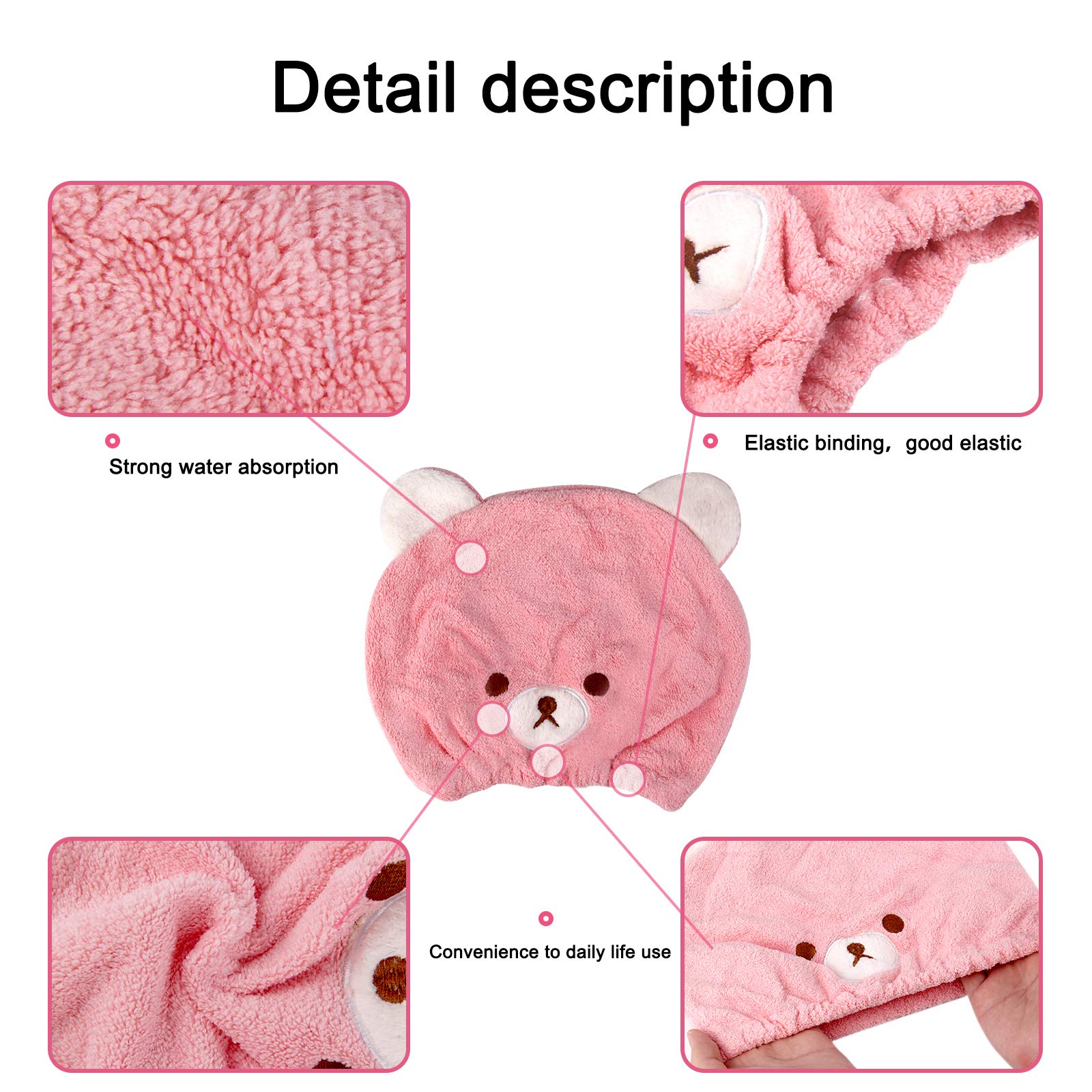 Lamoutor cartoon-pattern hair towel, playful design while drying hair.