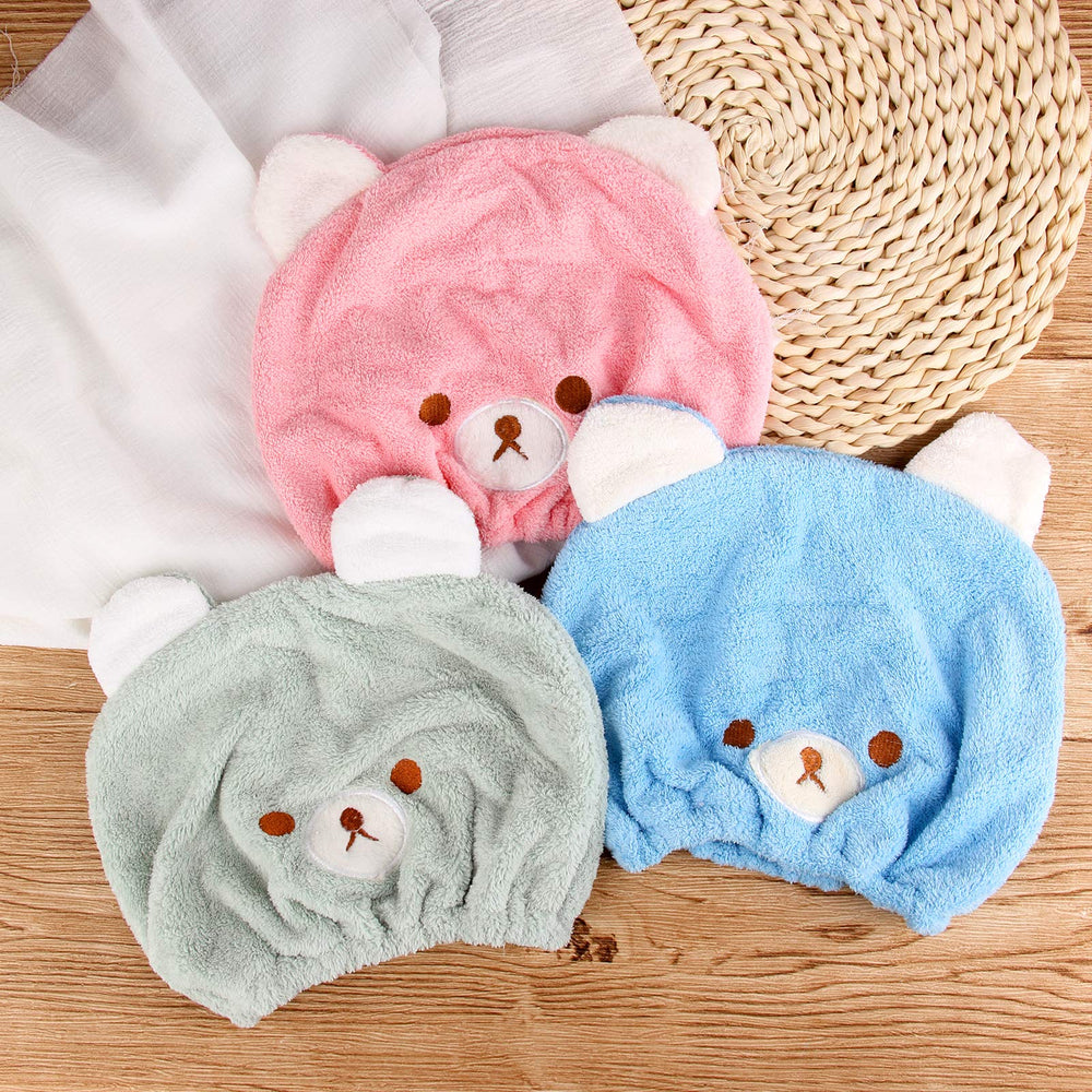 Lamoutor kids hair wrap coral fleece, ultra-soft texture for comfy towel-time.