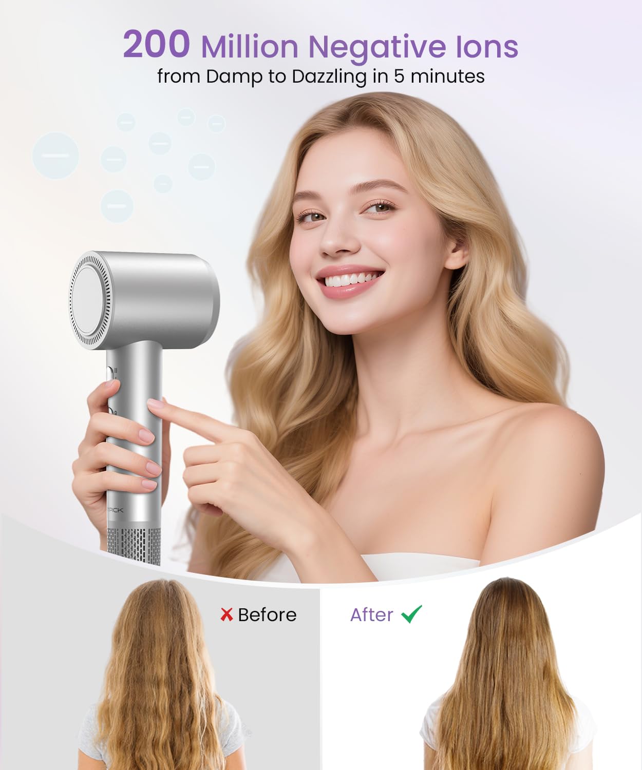 LAMPICK concentrator nozzle for precise airflow and targeted styling