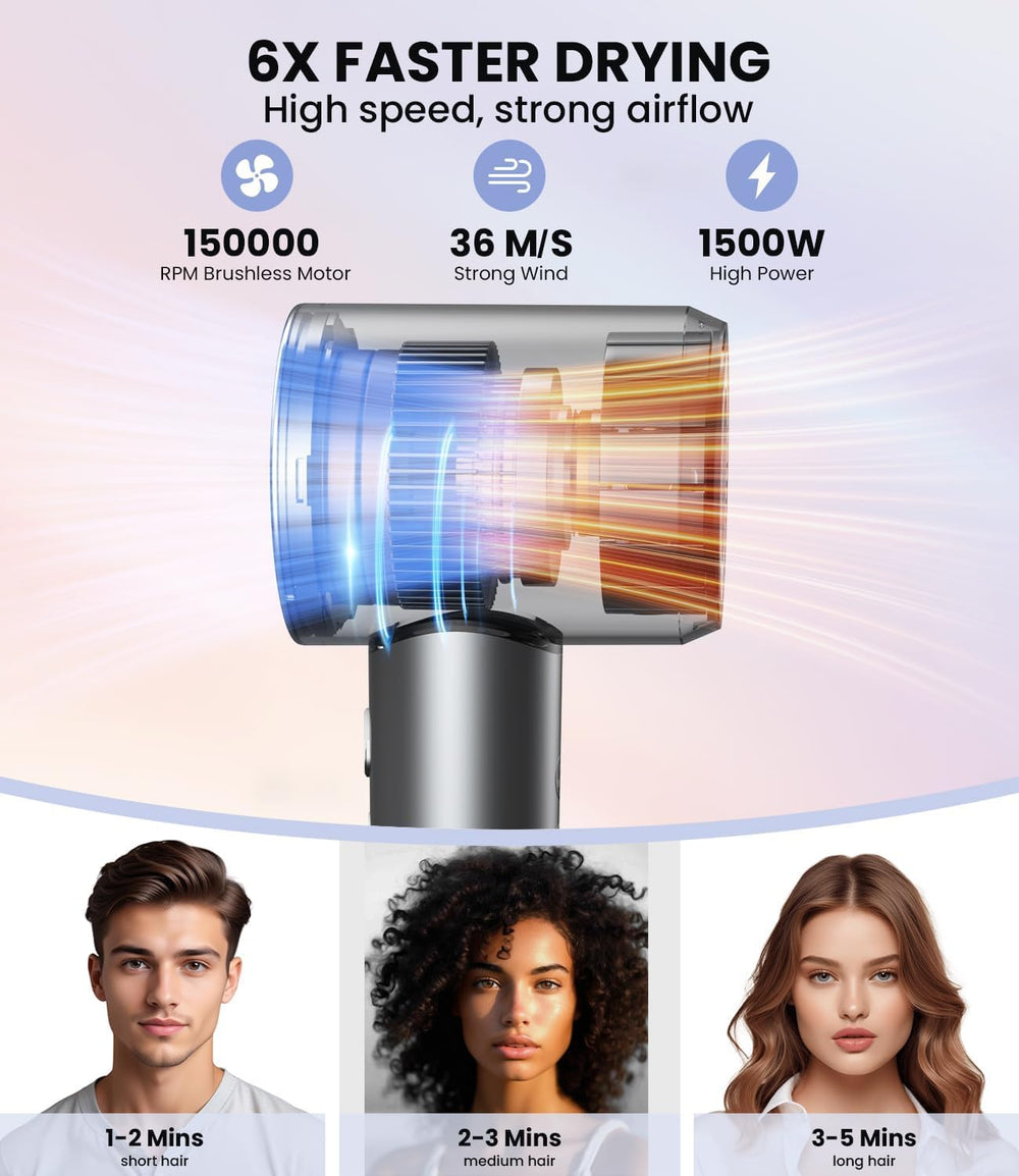 Lampick diffuser attachment enhances curls and smoother styling.