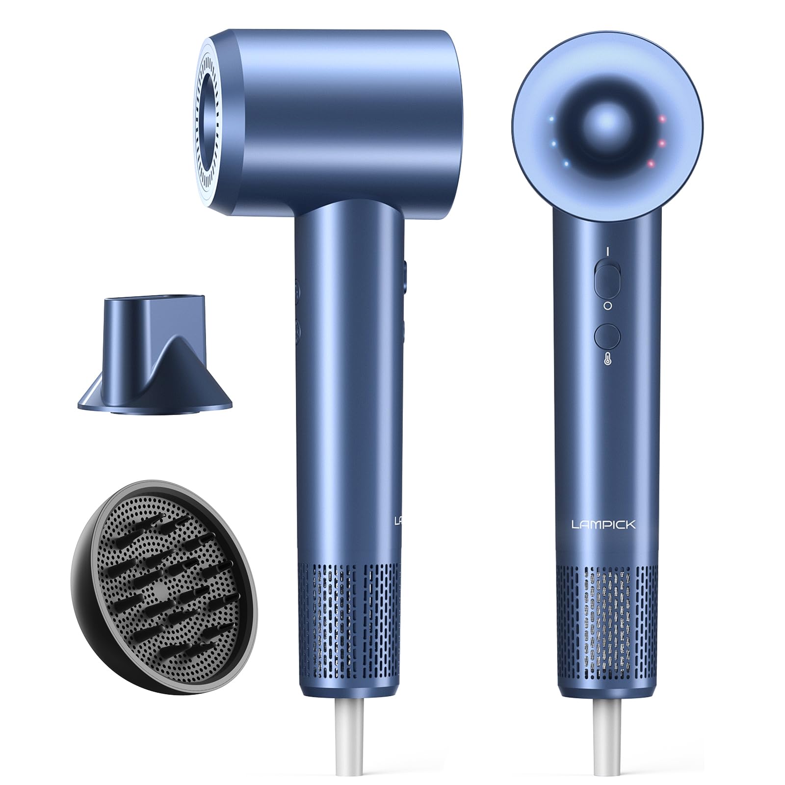 LAMPICK Hair Dryer front view showing compact design for quick styling