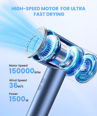 Lampick hair dryer emits negative ions to reduce frizz and boost shine.