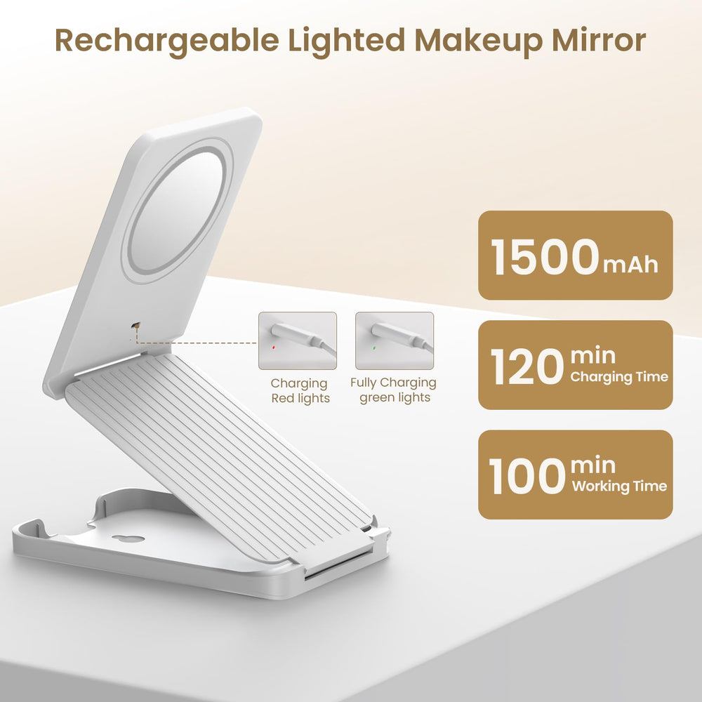 LAMPICK travel mirror ABS and glass design delivering distortion-free viewing.