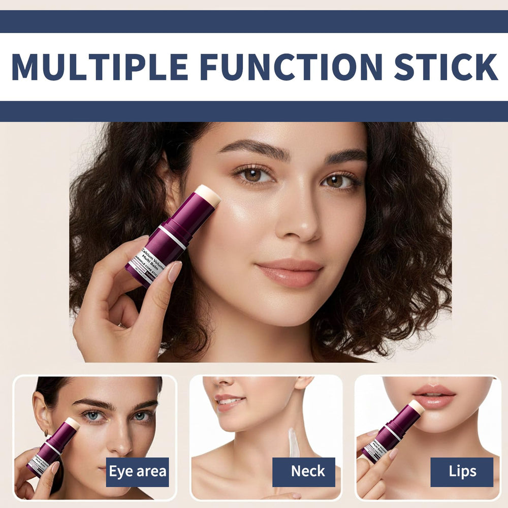 Lampolar Vitaliq calcium multi-balm on neck area for even hydration.