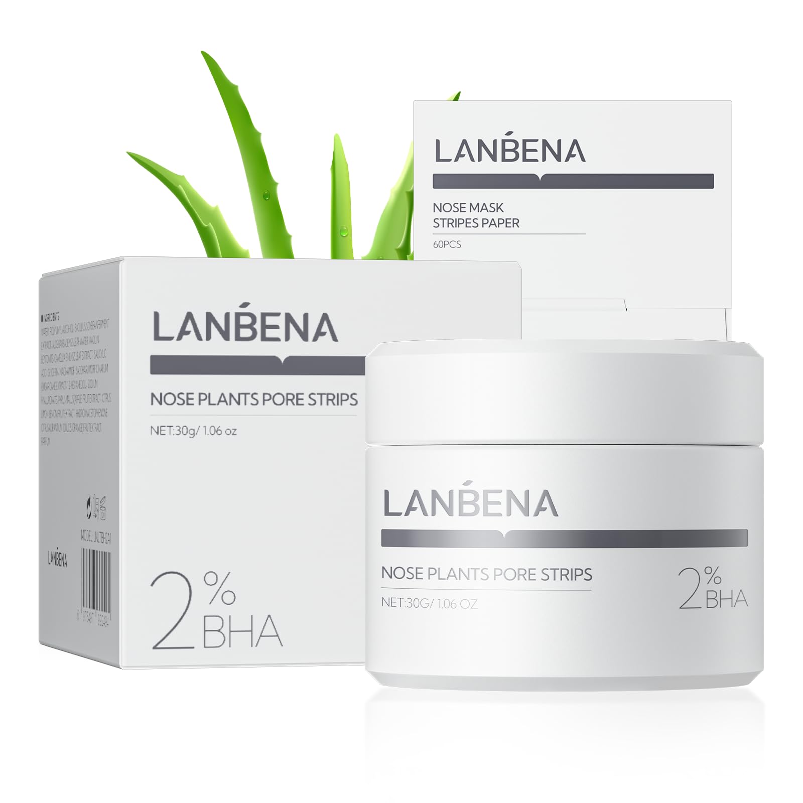LANBENA 2.0 nose strip on nose helps reveal smoother pores.